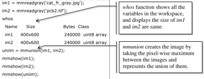 Figure 2:12 The MATLAB Script that shows data type and size are in the same value The default structuring 