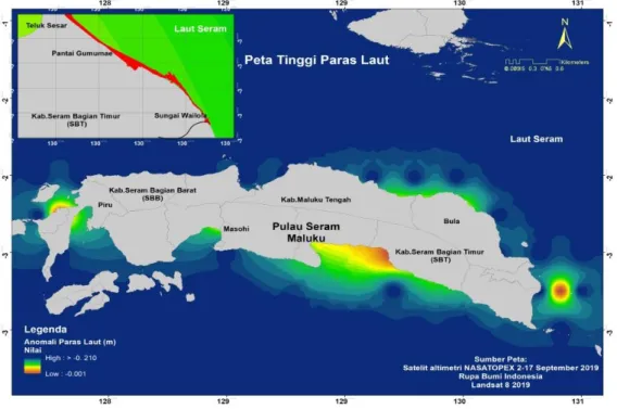 Gambar 7. Anomali permukaan laut Pantai Gumumae 