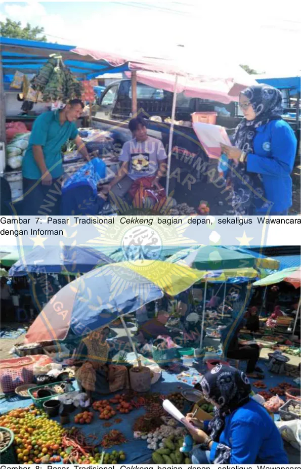 Gambar  7:  Pasar  Tradisional  Cekkeng  bagian  depan,  sekaligus  Wawancara  dengan Informan 