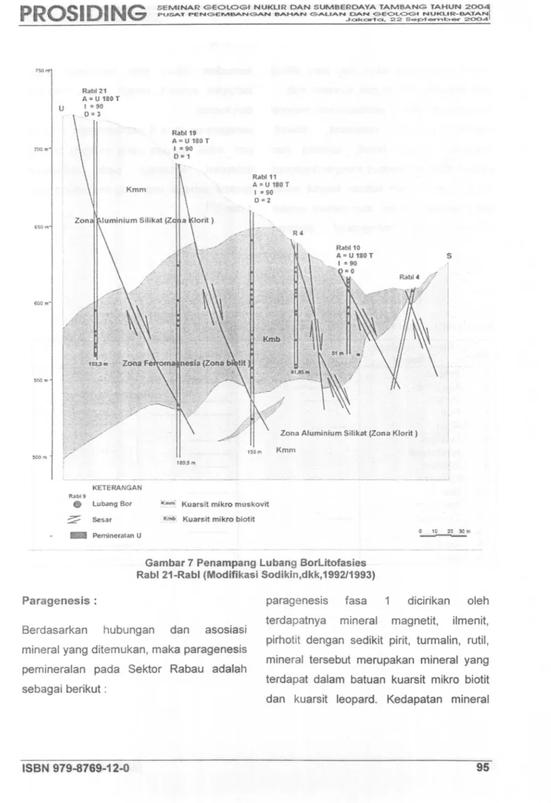 Gambar 7 Penampang Lubang BorLitofasies Rabl 21-Rabl (Modifikasi Sodikin,dkk,1992/1993)
