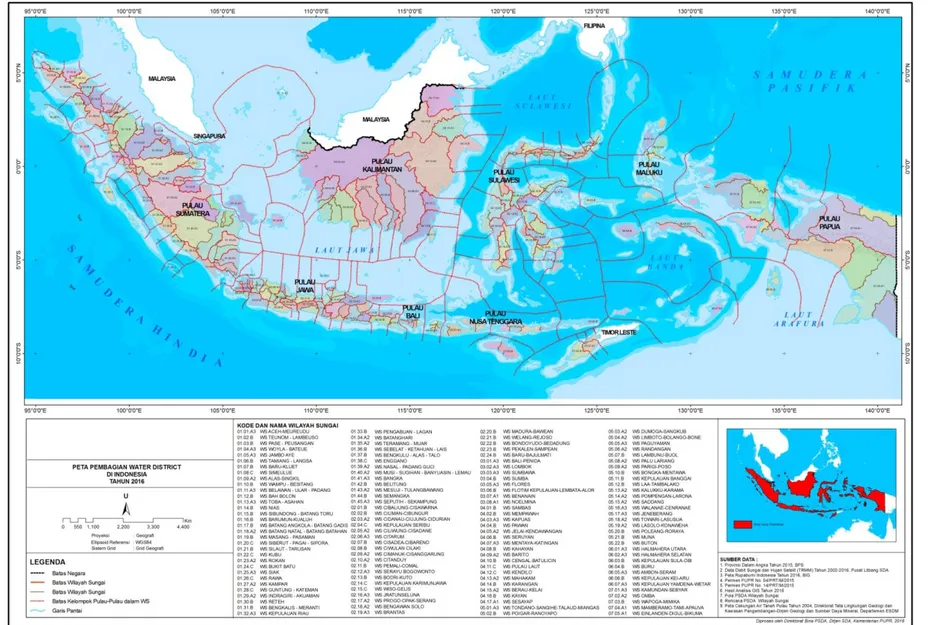 Gambar 1 Peta Distrik Air Indonesia 