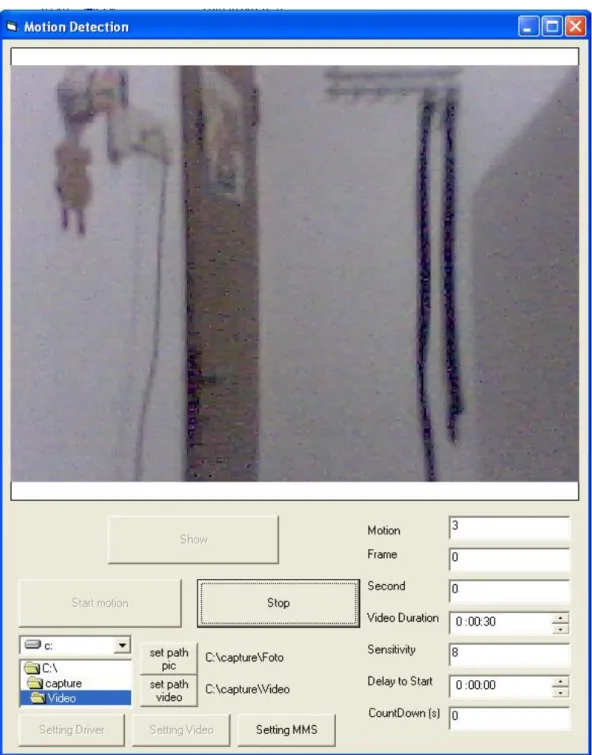 Gambar 5.6. Tampilan proses monitoring dari program motion detection 