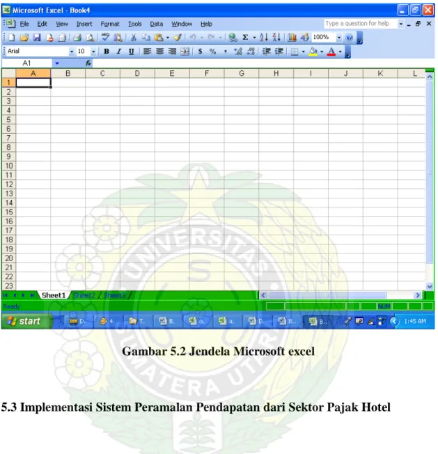 Gambar 5.2 Jendela Microsoft excel 
