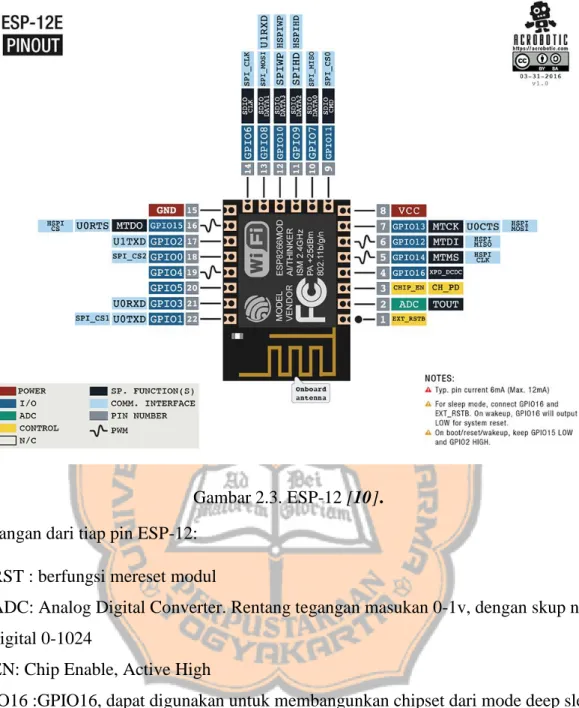 Gambar 2.3. ESP-12 [10]. 