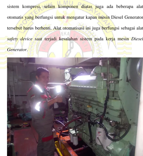 Gambar 2.2 Mesin Diesel Generator di MT. Krasak  Sumber : Dokumentasi pribadi (2018) 