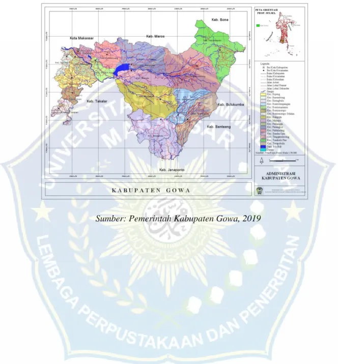 Gambar 4.2 Peta Kabupaten Gowa 