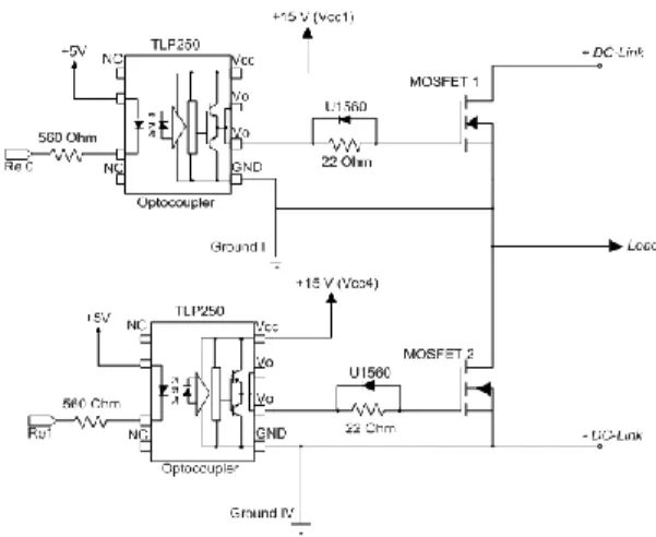 Gambar 2. Rangkaian MOSFET Driver TLP250  2.2.  Sensor Arus ACS712-05B  