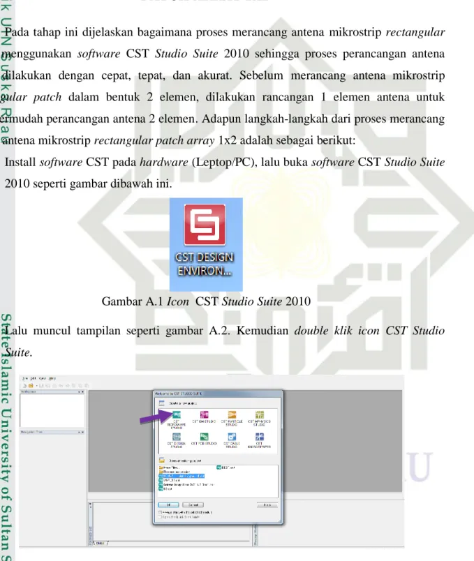 Gambar A.1 Icon  CST Studio Suite 2010 
