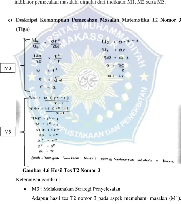 Gambar 4.6 Hasil Tes T2 Nomor 3  Keterangan gambar :  