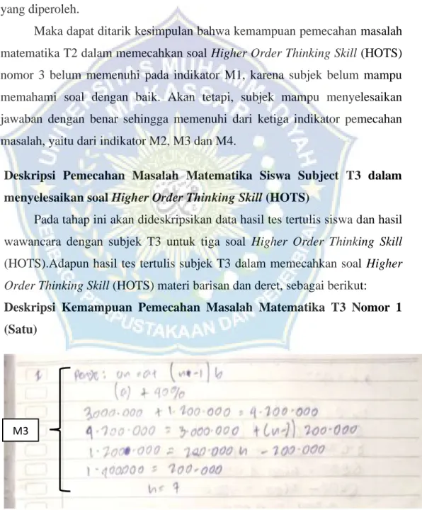 Gambar 4.7 Hasil Tes T3 Nomor 1 M3 