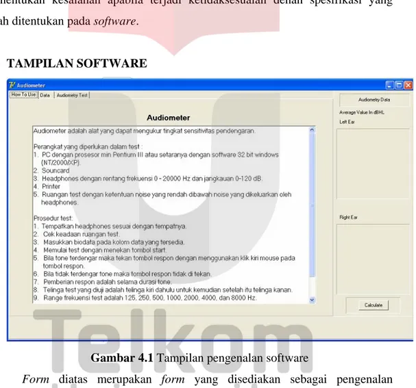 Gambar 4.1 Tampilan pengenalan software 
