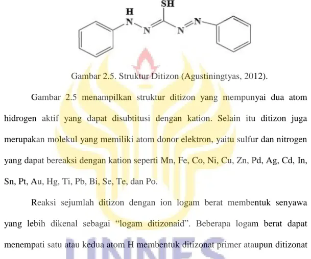Gambar 2.5. Struktur Ditizon (Agustiningtyas, 2012). 