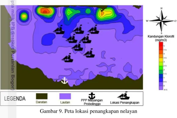 Gambar 9. Peta lokasi penangkapan nelayan 