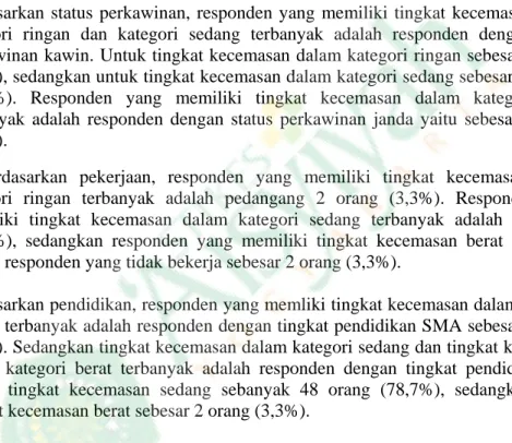 Tabel 5. Hubungan Kesepian dengan Tingkat Kecemasan pada Lansia   di Dusun Klapaloro 1 Giripanggung Tepus Gunungkidul 