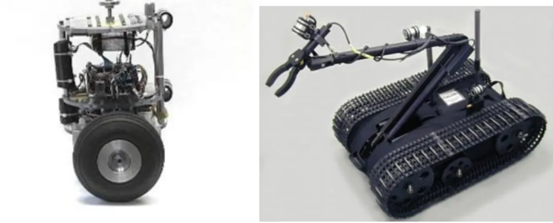 Gambar 2.2 Robot beroda dua (a) dan robot beroda caterpillar (b) [4] . 