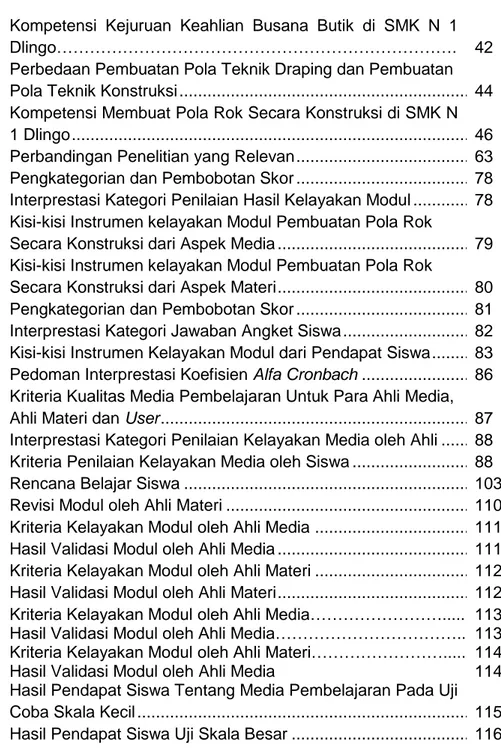 Tabel 1.  Kompetensi  Kejuruan  Keahlian  Busana  Butik  di  SMK  N  1  Dlingo………………………………………………………………