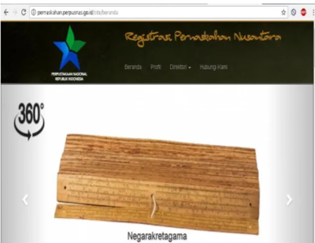 Gambar 3 : Portal Pernaskahan Nasional 