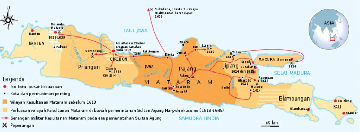 Gambar 5. Peta Kekuasaan Mataram Kuno  Sumber: wikipedia.org 