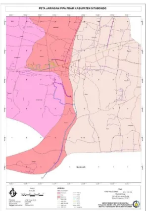 Gambar 2. Peta Jaringan Pipa Eksisting  di PDAM Tirta  Baluran Kabupaten Situbondo