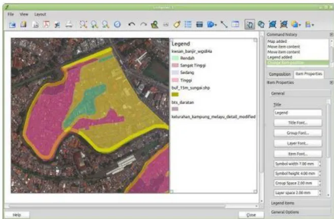 Gambar 2.8 Pencetakan Peta QGIS 