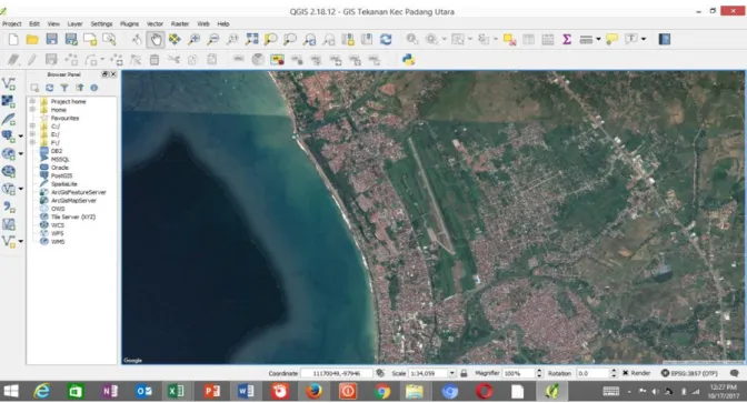 Gambar 3.6 Peta Kota Padang dari Google Satellite 