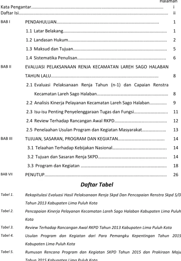 Tabel 1.  Rekapitulasi Evaluasi Hasil Pelaksanaan Renja Skpd Dan Pencapaian Renstra Skpd S/D  Tahun 2013 Kabupaten Lima Puluh Kota 