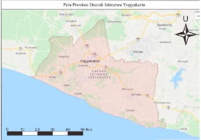 Gambar 1. Peta Provinsi Daerah Istimewa Yogyakarta 