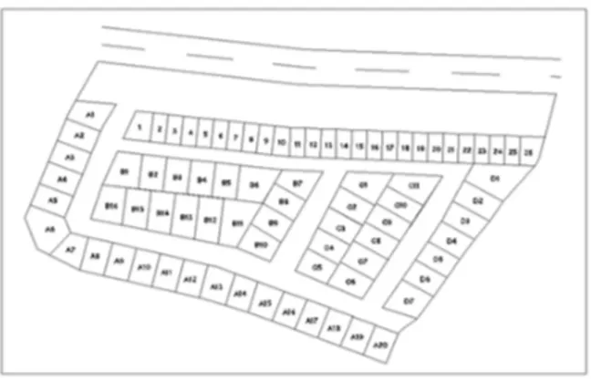 Gambar 1 Site plan perumahan  Tabel 1 Jumlah unit bangunan