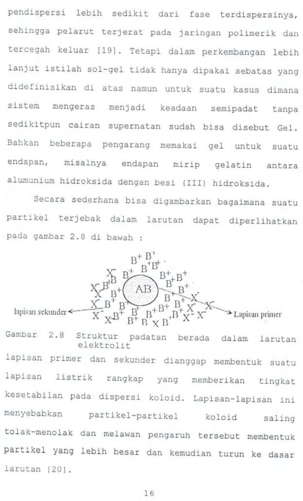 Gambar  2.8  Struktur  padatan  berada  dalam  larutan  elektrolit 