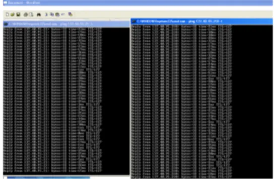 Gambar 3.6 Hasil ping dari pengeluaran barang ke server  3.  Hasil ping  dari dua segmen  jaringan dengan IP  yang berbeda  yaitu IP 