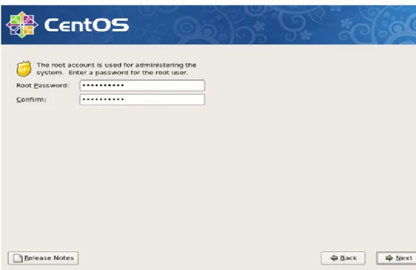 Gambar 3.12 Pengaturan Root password dari Linux CentOS5.6 