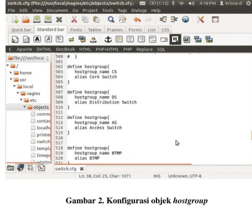 Gambar 2. Konfigurasi objek hostgroup 