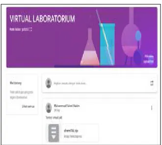 Gambar 1. Display Google Classroom Virtual Lab