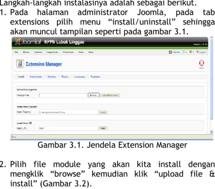 Gambar 3.1. Jendela Extension Manager 