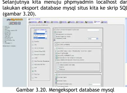 Gambar 3.20. Mengeksport database mysql    