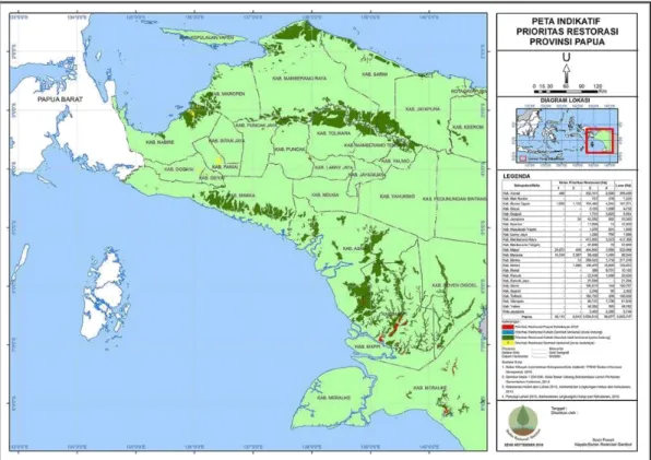 Gambar 2.4  Peta Prioritas Restorasi di Papua (Badan Restorasi Gambut, 2016)