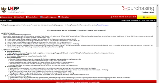 Gambar	  Halaman	  Utama	  e-­‐Purchasing	  Alat	  Berat	  