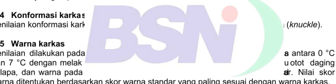 Gambar A.1 - Standar warna karkas sapi