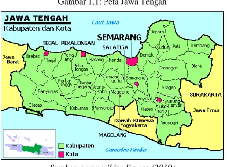 Gambar 1.1: Peta Jawa Tengah 