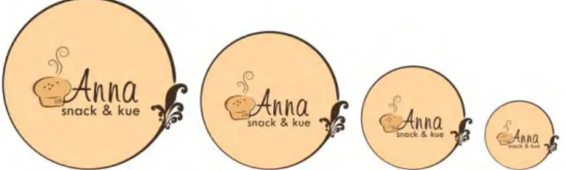 Gambar 4.4. Variasi Ukuran Logo Anna Snack dan Kue  c.  Mekanisme desain (grid system) 