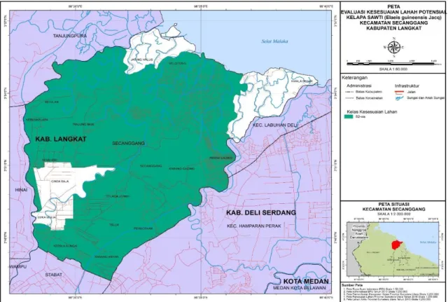 Gambar 4. Peta Kesesuaian Lahan Potensial Kecamatan Secanggang Kabupaten Langkat 
