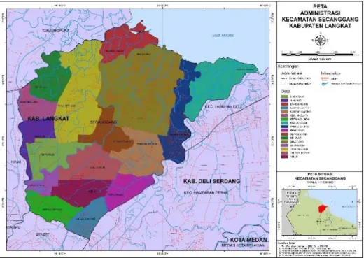 Gambar 1. Peta Administrasi Kecamatan Secanggang Kabupaten Langkat