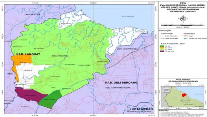Gambar 3. Peta Kesesuaian Lahan Aktual Kecamatan Secanggang Kabupaten Langkat 