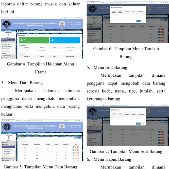 Gambar 4. Tampilan Halaman Menu  Utama 