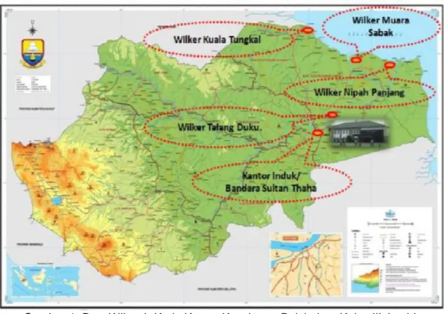 Gambar 1. Peta Wilayah Kerja Kantor Kesehatan Pelabuhan Kelas III Jambi 