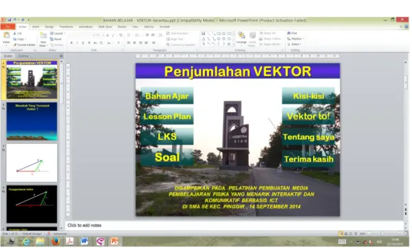 Gambar 4 Tampilan animasi Vektor 