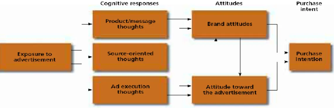 Gambar 1.1  Model Kognitif Respon   Sumber: (Belch &amp; Belch, 2003:157) 
