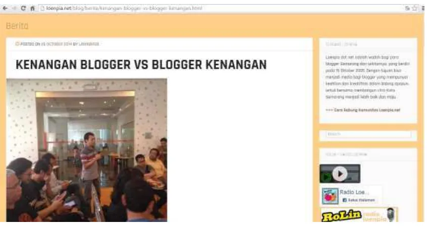 Figure 7  ’Kumpul Blogger 2014’ posted by Lawa Biroe on October 24, 2014 