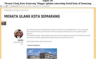 Figure 9 ’Semarang Selayaknya Setara’ blogger opinion concerning Social Issue of Semarang