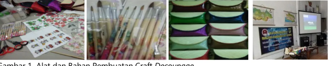 Gambar 1 Alat dan Bahan Pembuatan Craft Decoupage